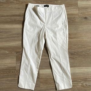 TALBOTS Womens Chatham Slim Leg Ankle Pants Trousers White Dress Pant New